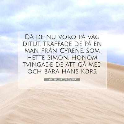 Matteus 27:32 SV1917 Bild av bibelvers