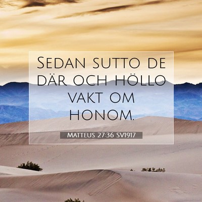 Matteus 27:36 SV1917 Bild av bibelvers