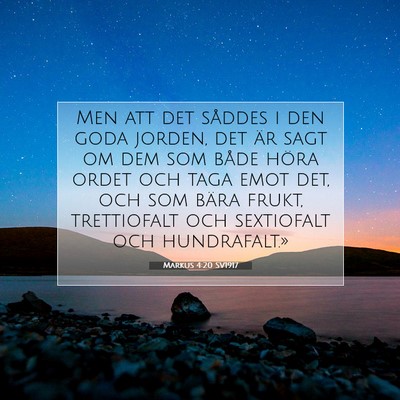 Markus 4:20 Bibelvers Förklarad