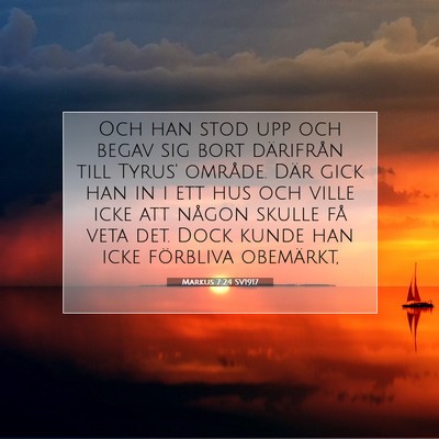 Markus 7:24 Bibelvers Förklarad