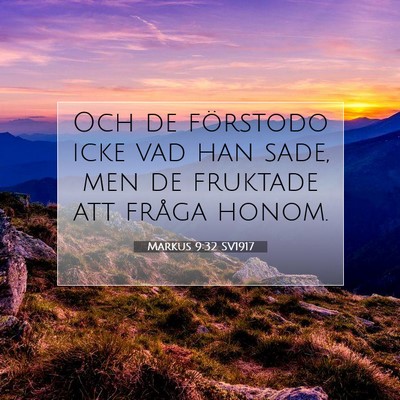 Markus 9:32 Bibelvers Förklarad