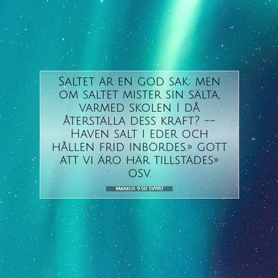 Markus 9:50 Bibelvers Förklarad