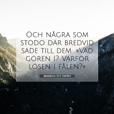 Markus 11:5 Bibelvers Förklarad