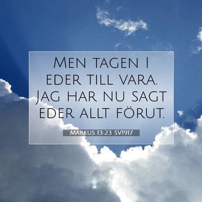 Markus 13:23 Bibelvers Förklarad