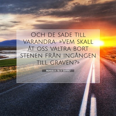 Markus 16:3 SV1917 Bild av bibelvers