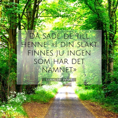 Lukas 1:61 Bibelvers Förklarad