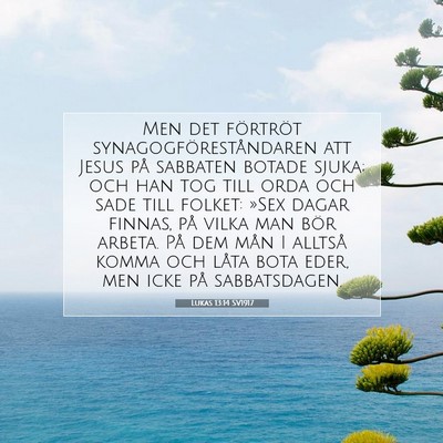 Lukas 13:14 SV1917 Bild av bibelvers