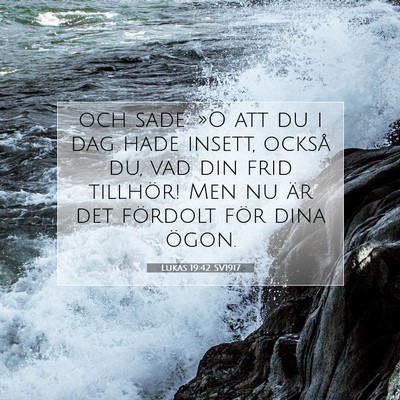 Lukas 19:42 SV1917 Bild av bibelvers