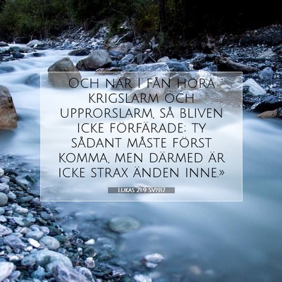 Lukas 21:9 SV1917 Bild av bibelvers