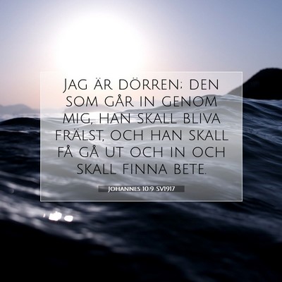 Johannes 10:9 SV1917 Bild av bibelvers