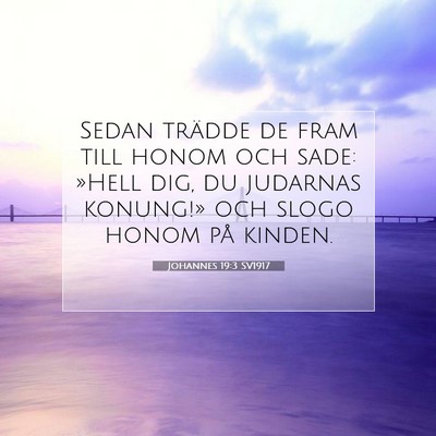 Johannes 19:3 SV1917 Bild av bibelvers