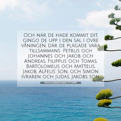 Apostlagärningarna 1:13 SV1917 Bild av bibelvers