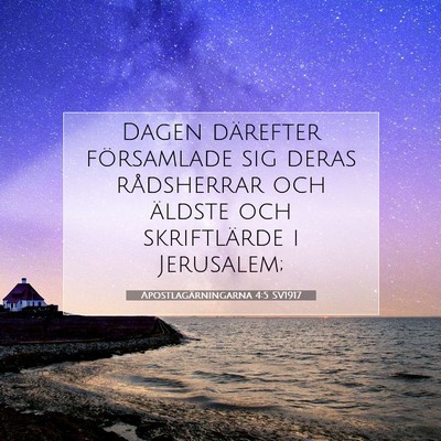 Apostlagärningarna 4:5 SV1917 Bild av bibelvers