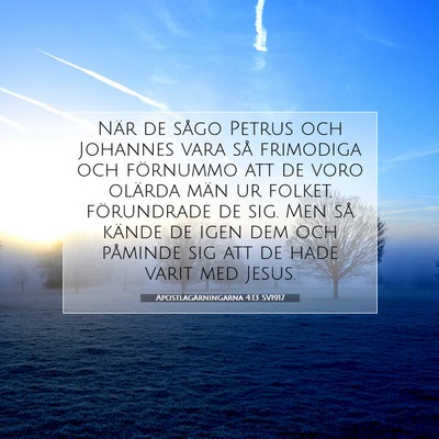 Apostlagärningarna 4:13 SV1917 Bild av bibelvers