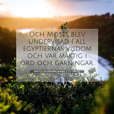 Apostlagärningarna 7:22 SV1917 Bild av bibelvers