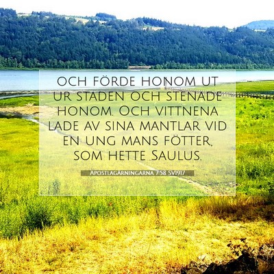 Apostlagärningarna 7:58 SV1917 Bild av bibelvers