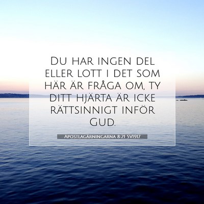 Apostlagärningarna 8:21 Bibelvers Förklarad