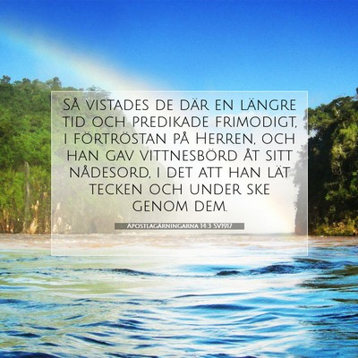 Apostlagärningarna 14:3 SV1917 Bild av bibelvers