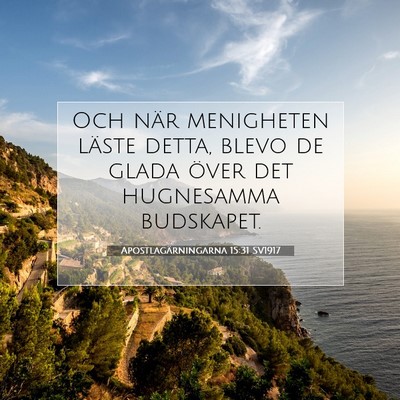 Apostlagärningarna 15:31 Bibelvers Förklarad