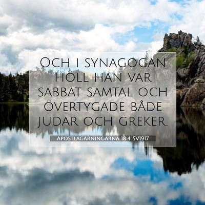 Apostlagärningarna 18:4 SV1917 Bild av bibelvers