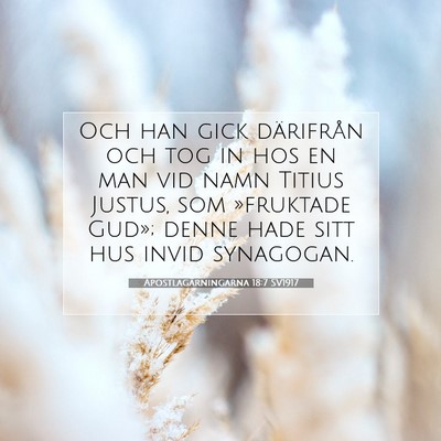 Apostlagärningarna 18:7 Bibelvers Förklarad