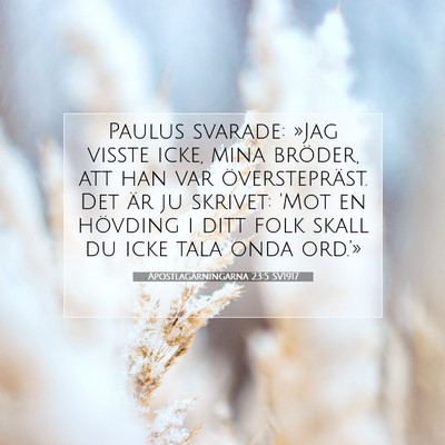 Apostlagärningarna 23:5 SV1917 Bild av bibelvers
