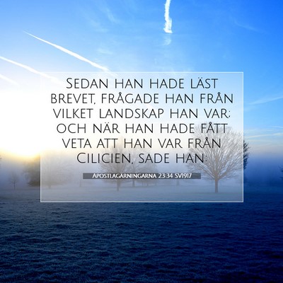 Apostlagärningarna 23:34 SV1917 Bild av bibelvers