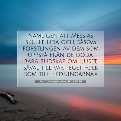 Apostlagärningarna 26:23 SV1917 Bild av bibelvers