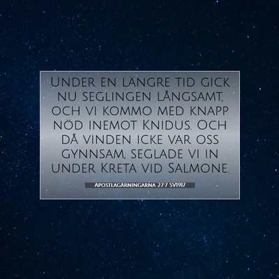 Apostlagärningarna 27:7 Bibelvers Förklarad
