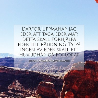 Apostlagärningarna 27:34 SV1917 Bild av bibelvers