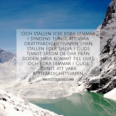 Romarbrevet 6:13 SV1917 Bild av bibelvers