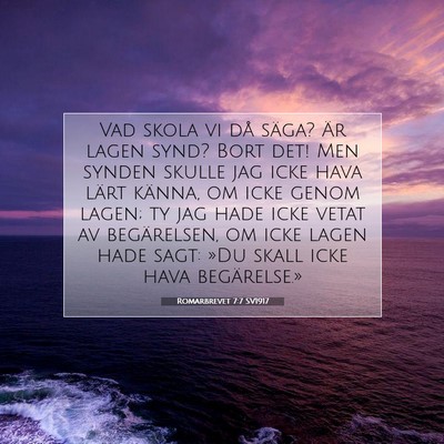 Romarbrevet 7:7 SV1917 Bild av bibelvers