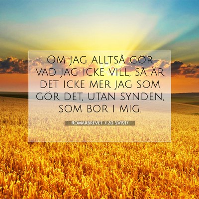 Romarbrevet 7:20 SV1917 Bild av bibelvers
