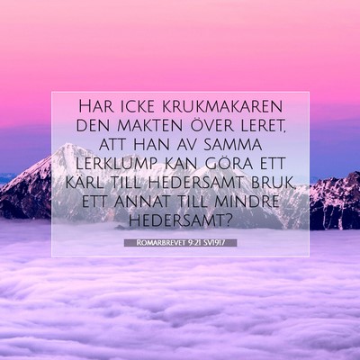 Romarbrevet 9:21 SV1917 Bild av bibelvers