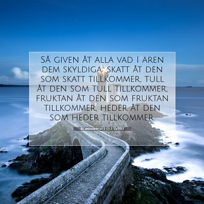 Romarbrevet 13:7 SV1917 Bild av bibelvers