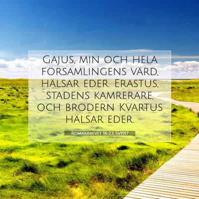 Romarbrevet 16:23 SV1917 Bild av bibelvers