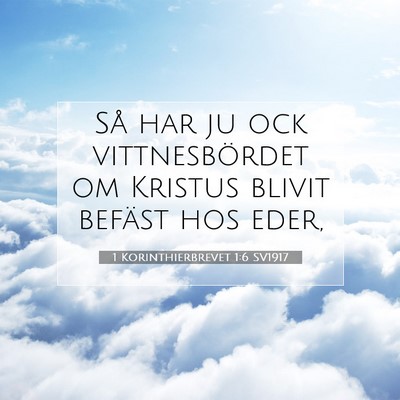1 Korinthierbrevet 1:6 Bibelvers Förklarad