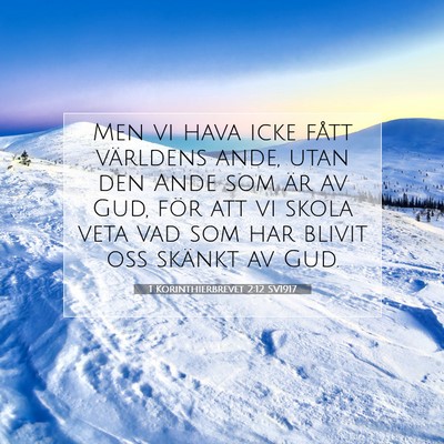 1 Korinthierbrevet 2:12 Bibelvers Förklarad