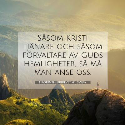 1 Korinthierbrevet 4:1 Bibelvers Förklarad