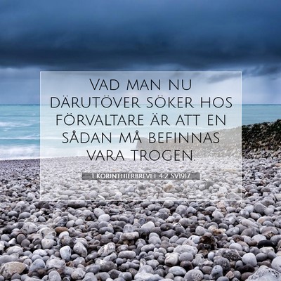 1 Korinthierbrevet 4:2 Bibelvers Förklarad