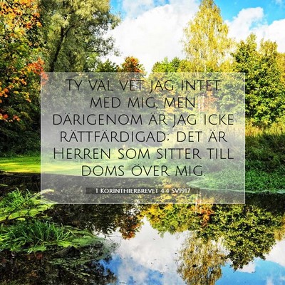 1 Korinthierbrevet 4:4 SV1917 Bild av bibelvers