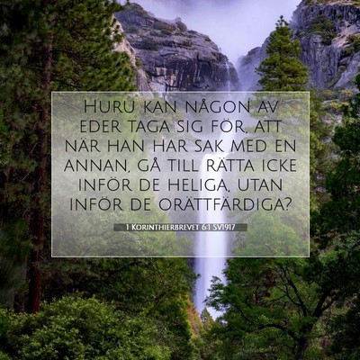 1 Korinthierbrevet 6:1 SV1917 Bild av bibelvers