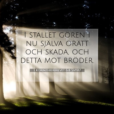 1 Korinthierbrevet 6:8 Bibelvers Förklarad