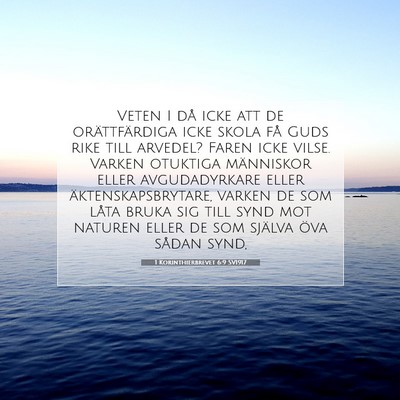 1 Korinthierbrevet 6:9 SV1917 Bild av bibelvers