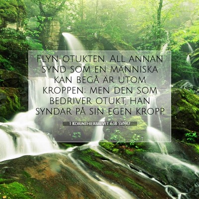 1 Korinthierbrevet 6:18 SV1917 Bild av bibelvers