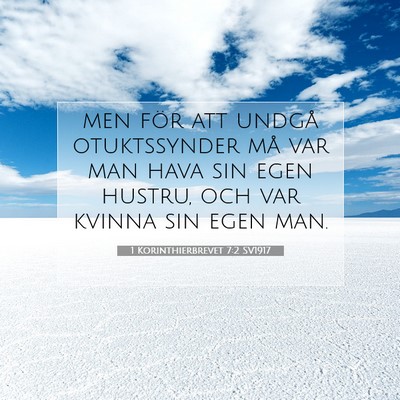 1 Korinthierbrevet 7:2 Bibelvers Förklarad