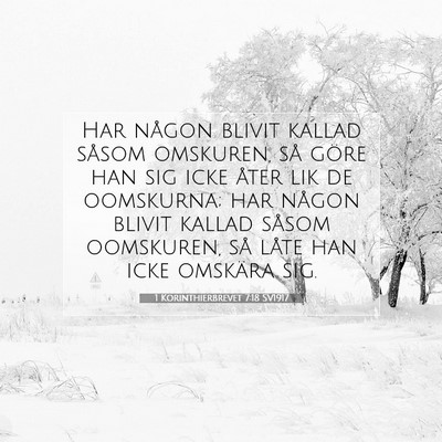 1 Korinthierbrevet 7:18 Bibelvers Förklarad