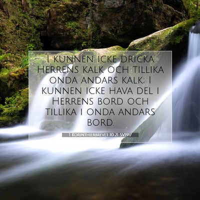 1 Korinthierbrevet 10:21 Bibelvers Förklarad