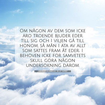 1 Korinthierbrevet 10:27 Bibelvers Förklarad