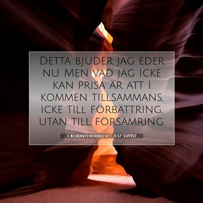 1 Korinthierbrevet 11:17 Bibelvers Förklarad